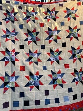 Handmade Original Houston stars Patchwork Cotton Quilt Top/Topper 86*86”